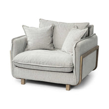 Load image into Gallery viewer, Fabric Arm Chair - Gray And Wood Brown