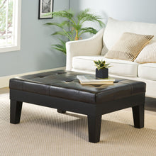 Load image into Gallery viewer, Chatham - Ottoman With Drawer Leather Storage Solution - Dark Coffee
