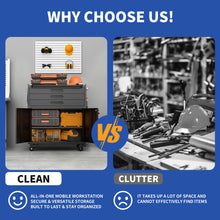 Load image into Gallery viewer, Rolling Tool Cabinet Heavy Duty Garage Storage With Lockable Doors & Drawers