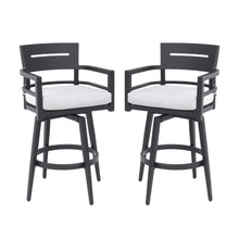 Load image into Gallery viewer, Outdoor Swivel Bar Chairs, 360 Degree Rotation, Ergonomic Backrest (Set of 2)