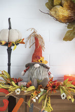 Load image into Gallery viewer, Sitting Gnome With Maple Leaf On Hat, For Holiday Harvest Festival Fall Festival & Thanksgiving Table Decorations (Set of 2) - Orange Multi