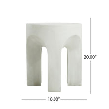 Load image into Gallery viewer, Outdoor Round Top Side Table / End Table, Living Room Accent Table - Antique White