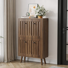Load image into Gallery viewer, Shoe Cabinet, Upright Storage Unit - Walnut