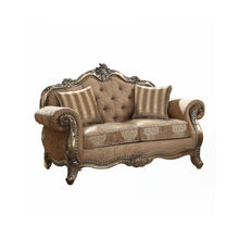 Load image into Gallery viewer, Damask Chesterfield Loveseat - Brown / Platinum