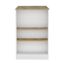 Load image into Gallery viewer, 36" Wood Kitchen Island With Storage - Beige / White
