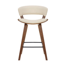 Load image into Gallery viewer, 27" Iron Low Back Counter Height Bar Chair - Cream And Brown