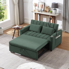 Load image into Gallery viewer, Convertible Sofa Bed Loveseat Sofa With Three USB Ports, Two Side Pockets, Two Cup Holders And 360° swivel Phone Holder For Living Room