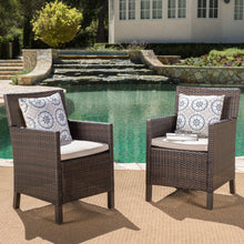 Load image into Gallery viewer, Outdoor Rattan Dining Chair With Straight Legs And Sloped Arms