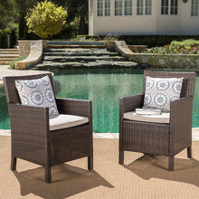 Load image into Gallery viewer, Outdoor Rattan Dining Chair With Straight Legs And Sloped Arms