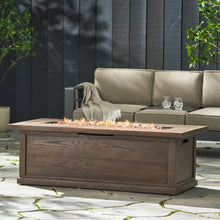 Load image into Gallery viewer, Transitional Rectangular Outdoor Propane Fire Pit With 50, 000 Btu