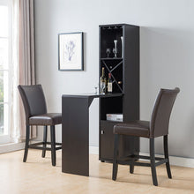 Load image into Gallery viewer, Bar Cabinet, Extended Table Kitchen Cabinet With Wine Bottle Compartment & Open Shelving - Red Cocoa