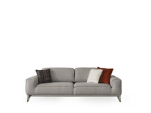 Load image into Gallery viewer, Linen Sleeper Sofa And Toss Pillows With Silver Legs - Linen