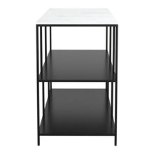 Load image into Gallery viewer, Genuine Marble Console Table With Two Shelves - White / Black