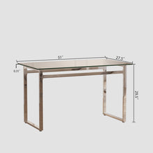 Load image into Gallery viewer, Modern Minimalist Rectangular Dining Table With Tempered Glass Top