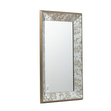 Load image into Gallery viewer, Antique Rectangle Mirror With Floral Accents, Mirrored Display Tray, Hanging Wall Mirror