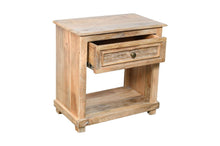 Load image into Gallery viewer, 28" Distressed One Drawer Solid Wood Nightstand - Natural