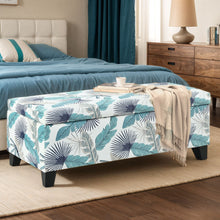 Load image into Gallery viewer, Charming Floral Storage Ottoman With Upholstered Fabric
