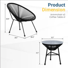 Load image into Gallery viewer, Acapulco Style 3 Piece Patio Bistro Set With Chairs