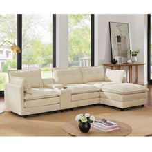 Load image into Gallery viewer, Oversized Modular Sectional Sofa With Multi Functional Console