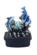 Load image into Gallery viewer, Poly Dolphins Tabletop Fountain - Blue