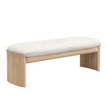 Load image into Gallery viewer, Footstool With Soft Cushion For Living Room - Beige / Natural