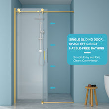 Load image into Gallery viewer, Single Sliding Bypass Shower Door Enclosure With Tempered Glass