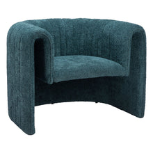 Load image into Gallery viewer, 37" Modern marine Sherpa And Upholstered Tufted Arm Chair - Teal Blue