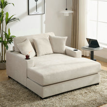 Load image into Gallery viewer, Oversized Chaise Lounger Modern Style Sofa Couch, With Pillows, Charge Station & Cup Holders