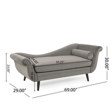 Load image into Gallery viewer, Auroral - Upholstered Chaise Lounge With Scrolled Arms And Tapered Legs
