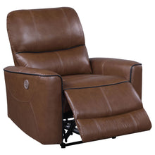 Load image into Gallery viewer, Denson - Upholstered Power Recliner Chair With USB Charging And Smooth Button Recline - Brown