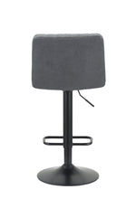Load image into Gallery viewer, Fabric And Metal Low Back Adjustable Height Bar Chairs (Set of 2) - Gray And Black