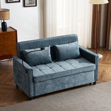Load image into Gallery viewer, Pull-Out Sleeper Sofa With Reversible Backrest Cushion, Side Pockets, 2 USB Ports And A Phone Holder For Living Room