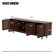 Load image into Gallery viewer, TV Stand For TVs, Entertainment Center With Closed Storage & Cable Management, Soft Closing Hinges - Walnut