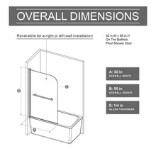 Load image into Gallery viewer, Bohemian Shower Door Bathtub With Tempered Glass And Handle - Matt Black