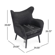 Load image into Gallery viewer, Mid - Century Modern Arm Chair With Wingback Design Wood Legs