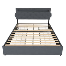 Load image into Gallery viewer, Bed With USB Charging Station, LED Lights, Headboard & Storage Drawers