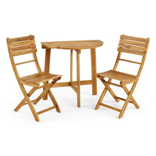 Load image into Gallery viewer, Outdoor 3 Piece Half Round Folding Bistro Set