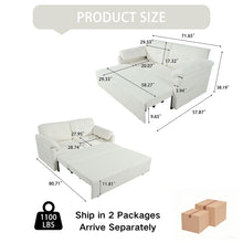Load image into Gallery viewer, Convertible Pull Out Sofa Bed Queen Size, 3 In 1 With Side Storage