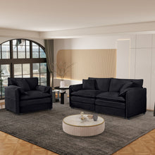 Load image into Gallery viewer, Modern Upholstered Chenille Loveseat And Armchair Set With Pillows