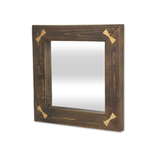 Load image into Gallery viewer, 22" Square Accent Mirror With Bows - Gold / Brown