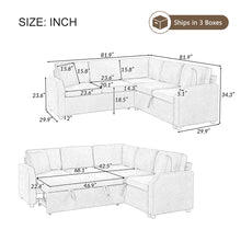 Load image into Gallery viewer, Modern L Shaped Sectional Sofa Bed With Hidden Storage Upholstery