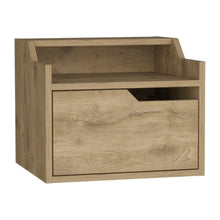 Load image into Gallery viewer, 15.7" x 13.3" x 12.9" One Drawer Faux Wood Floating Nightstand - Light Brown