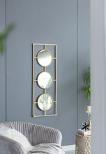 Load image into Gallery viewer, 3 Mirror Piece Wall Mirror InRectangular Frame, Home Wall Decor For Bedroom Living Room