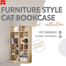 Load image into Gallery viewer, Furniture Style Cat Bookcase Cat Tree Shelves - Natural