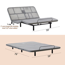 Load image into Gallery viewer, Caron 4.0 - Queen Size Adjustable Bed Frame With Wireless Remote Control, Head And Foot Incline, Massage Function - Black / Gray