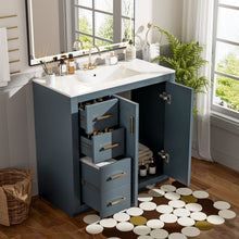 Load image into Gallery viewer, Bathroom Vanity With Sink Combo, Storage Cabinet, Freestanding Set With 3 Drawers & Soft Closing Doors