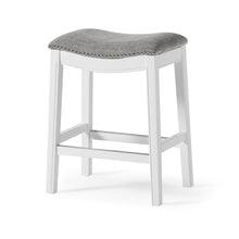 Load image into Gallery viewer, Solid Wood Backless Counter Height Bar Chair - Gray / White