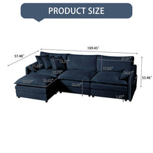 Load image into Gallery viewer, Modern Comfy Deep Seat Modular Sectional Sofa Cloud Couch With Ottoman