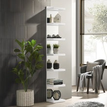 Load image into Gallery viewer, Glam Open Shelving Rack With Mirrored Back For Living Room - Cream / White
