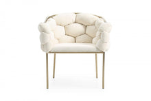 Load image into Gallery viewer, Upholstered Fabric Dining Room Arm Chair - White